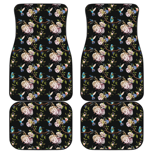 Hummingbird Pattern Print Design 03 Front and Back Car Mats