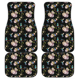 Hummingbird Pattern Print Design 03 Front and Back Car Mats
