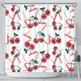 Hand Drawn Cherry Pattern Shower Curtain Fulfilled In US