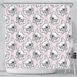 Cute French Bulldog Pattern Shower Curtain Fulfilled In US