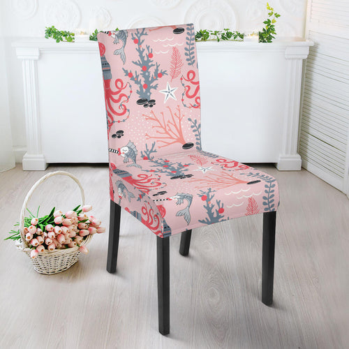 Octopus Winter Hat Garland Fish Candy Seaweed Coral Starfish Dining Chair Slipcover