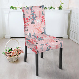 Octopus Winter Hat Garland Fish Candy Seaweed Coral Starfish Dining Chair Slipcover
