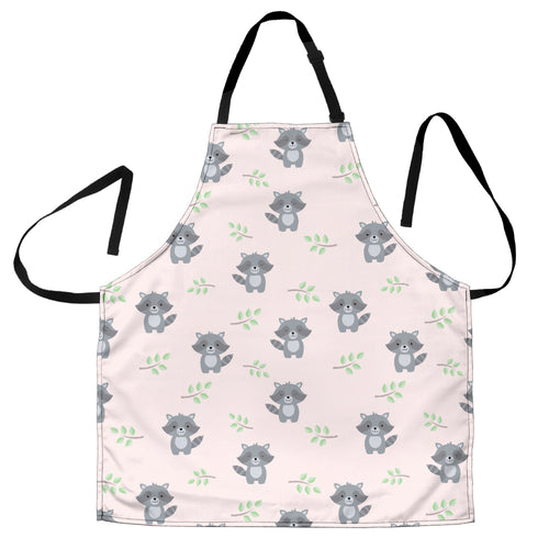 Cute Raccoons Leaves Pattern Adjustable Apron