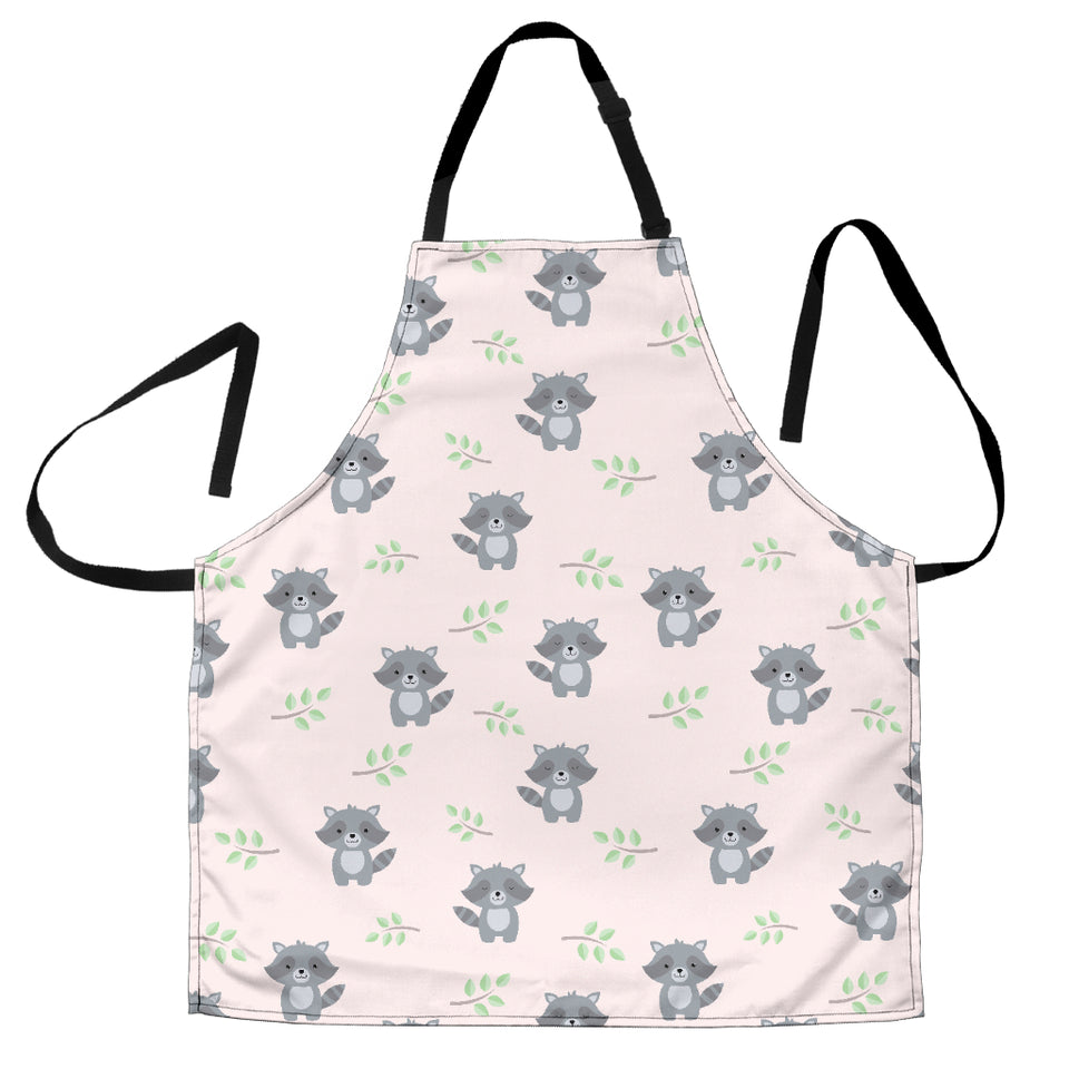 Cute Raccoons Leaves Pattern Adjustable Apron