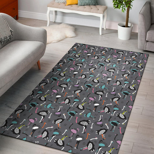 Ostrich Pattern Print Design 01 Area Rug