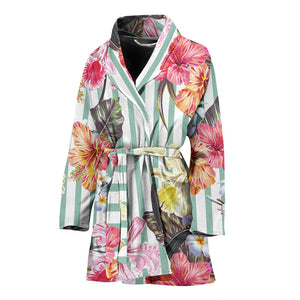 Colorful Orchid Flower Pattern Women'S Bathrobe