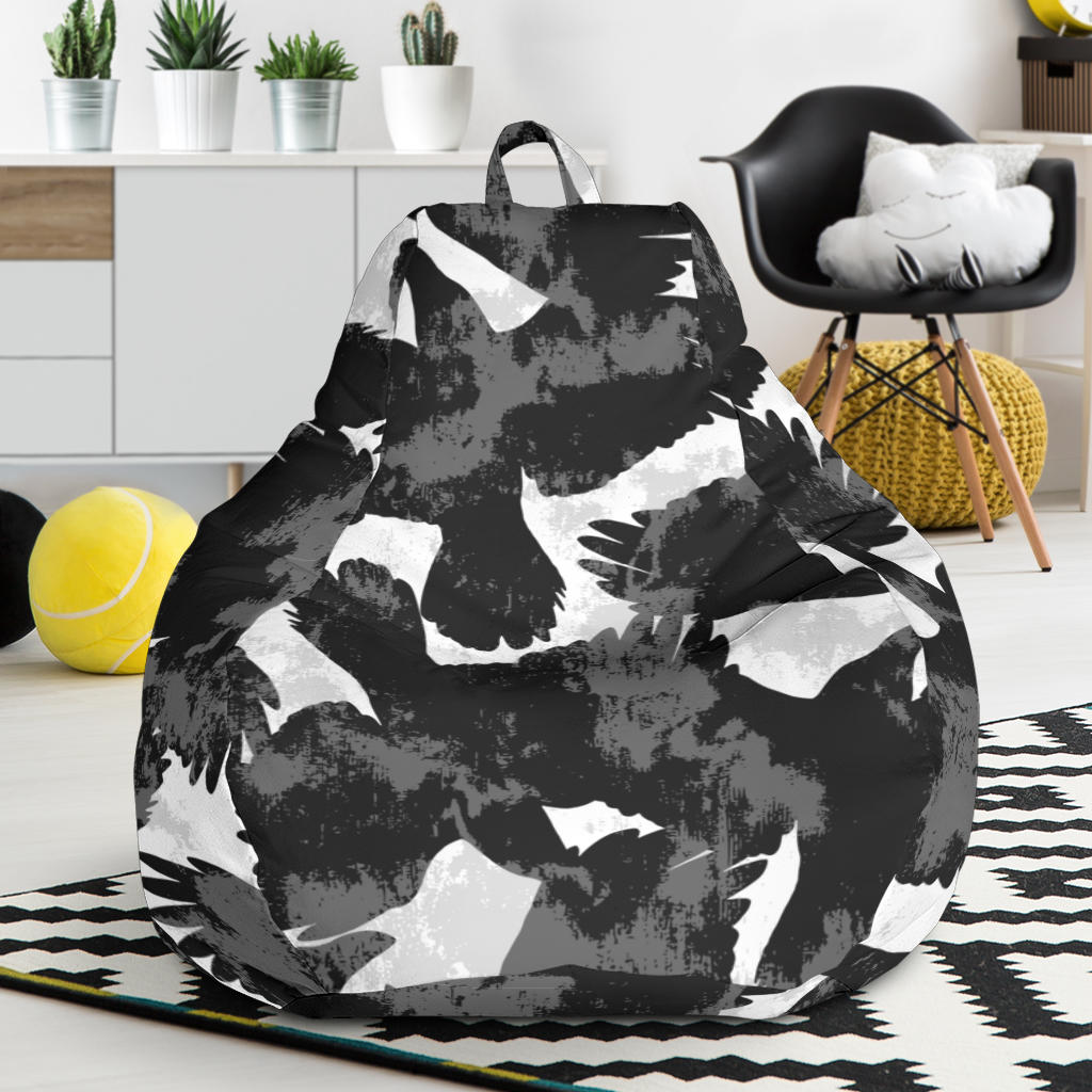 Crow Illustration Pattern Bean Bag Cover