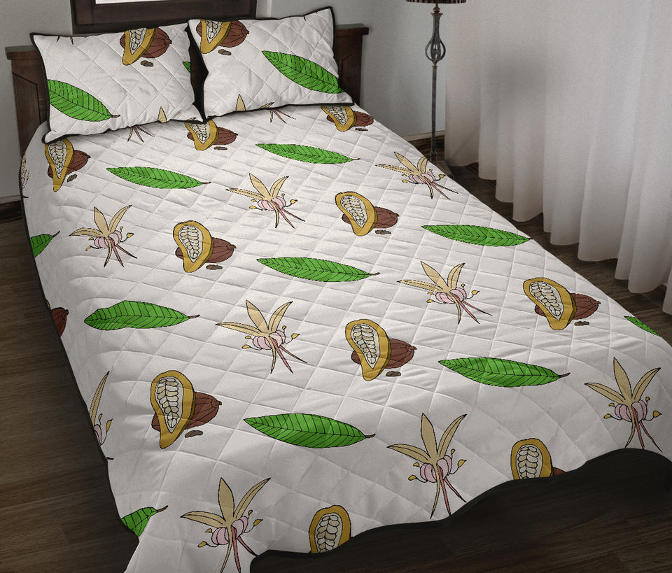 Color hand drawn cocoa pattern Quilt Bed Set