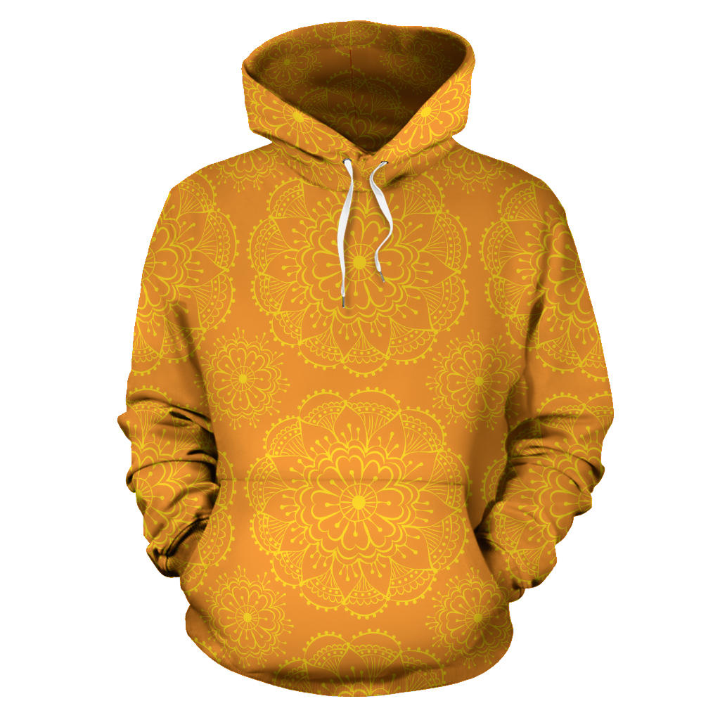 Orange Traditional Indian Element Pattern Men Women Pullover Hoodie