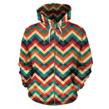 Zigzag  Chevron Colorful Pattern Zip Up Hoodie