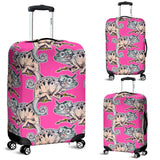 Chameleon Lizard Pattern Pink Background Luggage Covers