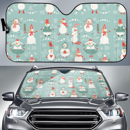 Cute Snowman Pattern Car Sun Shade