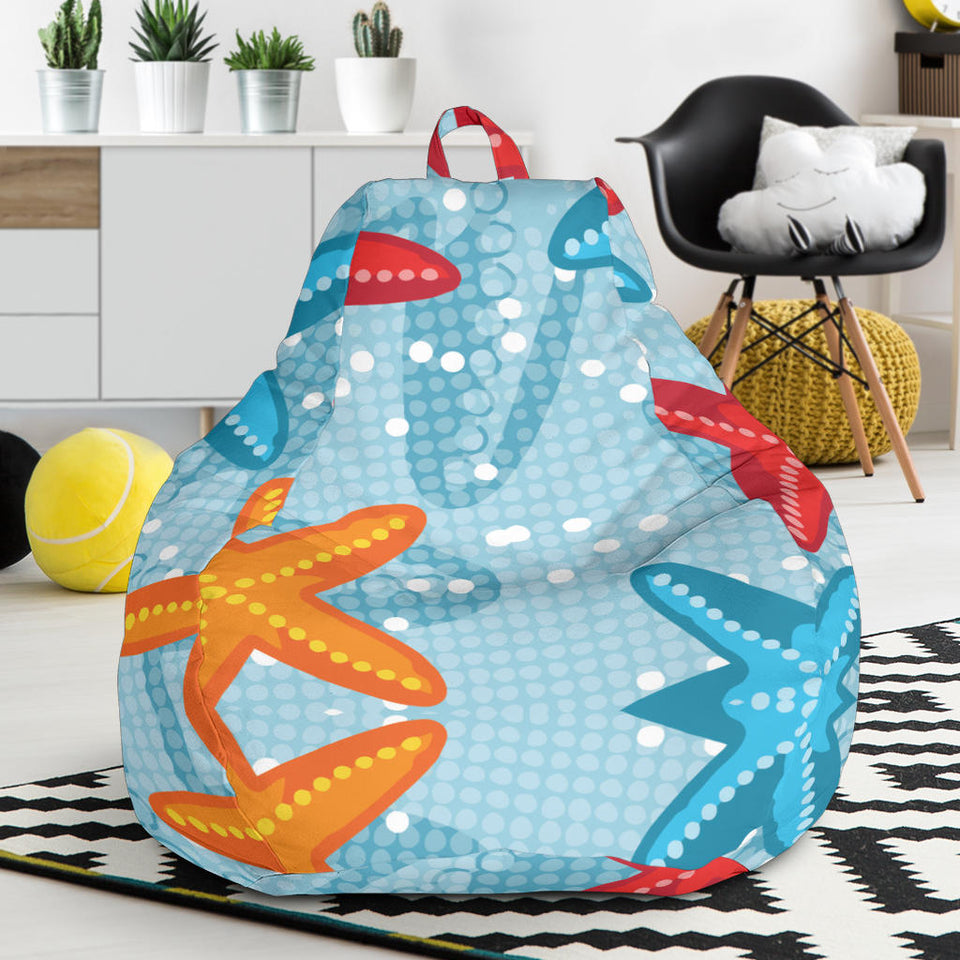 Blue Red Orange Starfish Pattern Bean Bag Cover