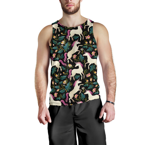 Unicorns forest background Men Tank Top