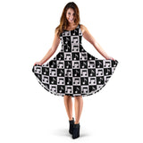 Music Notes Pattern Print Design 01 Sleeveless Midi Dress