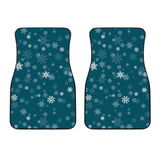 Snowflake Pattern Dark Background Front Car Mats