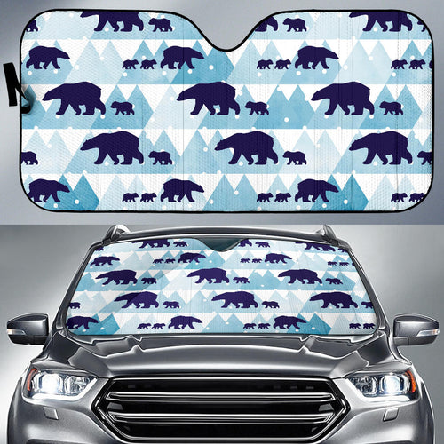 Polar Bear Winter Snow Pattern Car Sun Shade