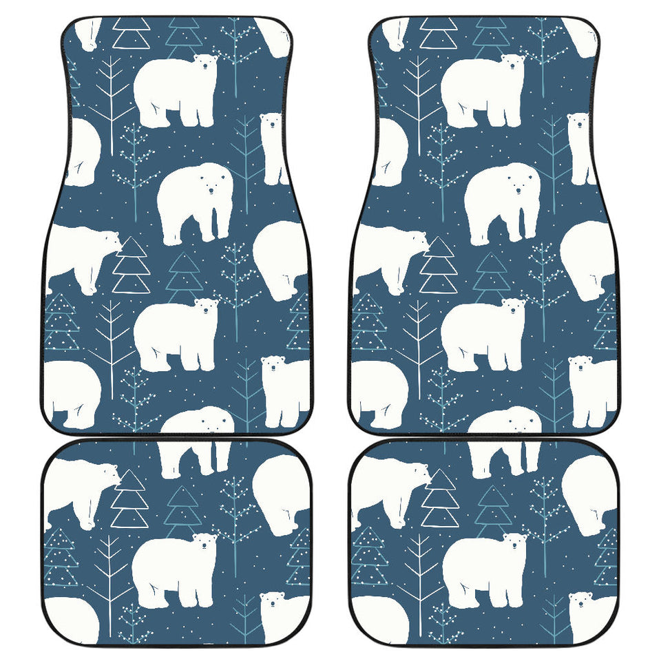 Polar Bear Mother Her Child Pattern Front And Back Car Mats