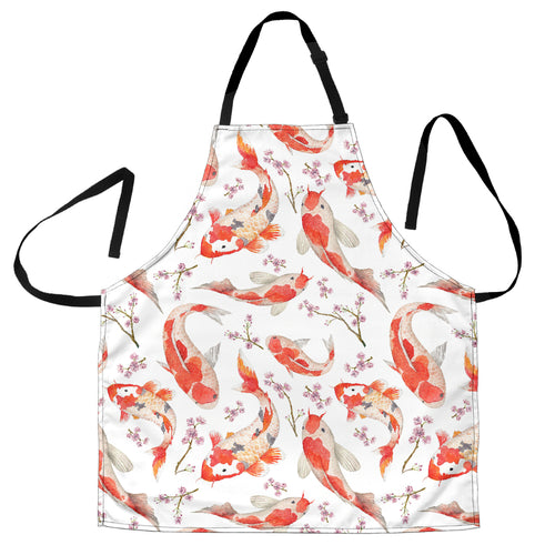 Watercolor Koi Fish Carp Fish Pattern Adjustable Apron