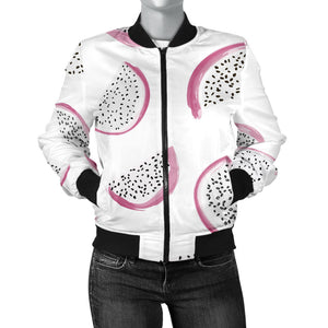 Dragon Fruit Pattern Women'S Bomber Jacket