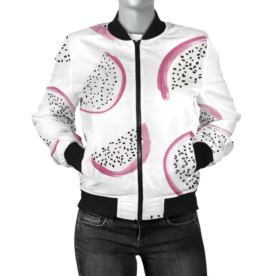 Dragon Fruit Pattern Women'S Bomber Jacket