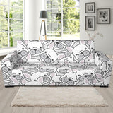 Cute French Bulldog Head Pattern Sofa Slipcover