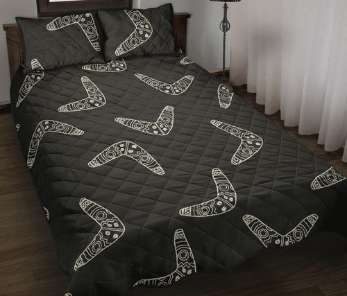 Hand drawn boomerang Australian aboriginal ornament Quilt Bed Set