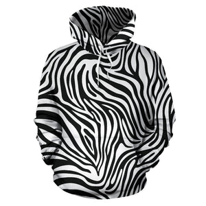 Zebra Skin Pattern Men Women Pullover Hoodie