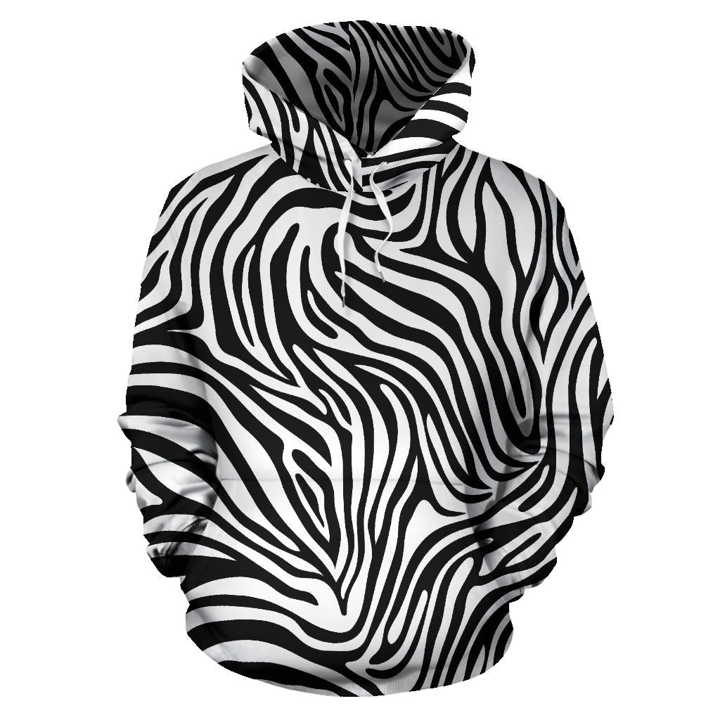 Zebra Skin Pattern Men Women Pullover Hoodie
