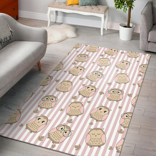Cute Owl Leaf Area Rug