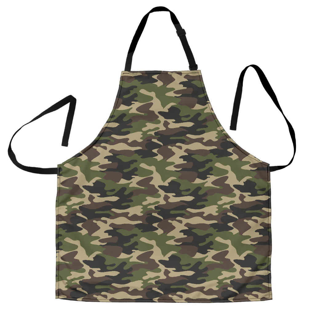 Dark Green Camo Camouflage Pattern Adjustable Apron