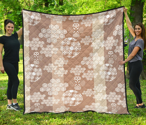 Beautiful Hexagon Japanese  Pattern Premium Quilt