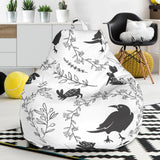 Crows Floral Wreath Rabbit Pattern Bean Bag Cover