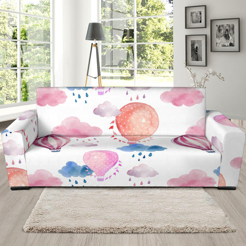 Watercolor Air Balloon Cloud Pattern Sofa Slipcover
