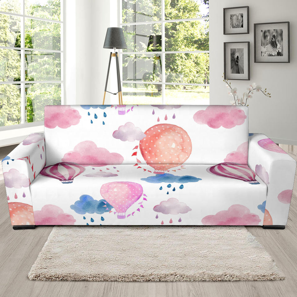 Watercolor Air Balloon Cloud Pattern Sofa Slipcover