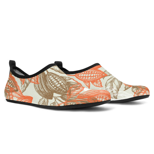 Cocoa Beans Cocoa Tree Pattern Aqua Shoes