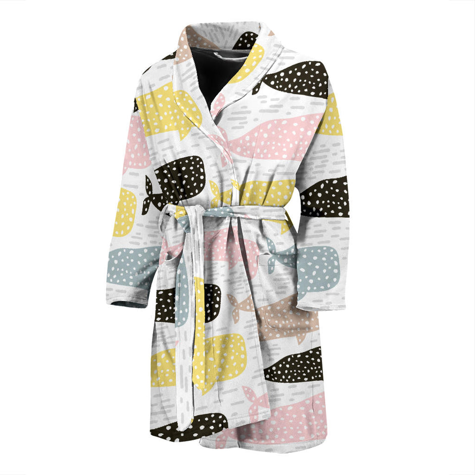 Whale Dot Pattern Men'S Bathrobe