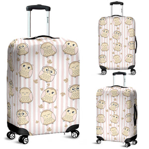 Cute Owl Leaf Luggage Covers