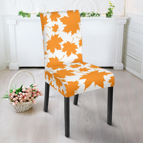 Orange Maple Leaf Pattern Dining Chair Slipcover