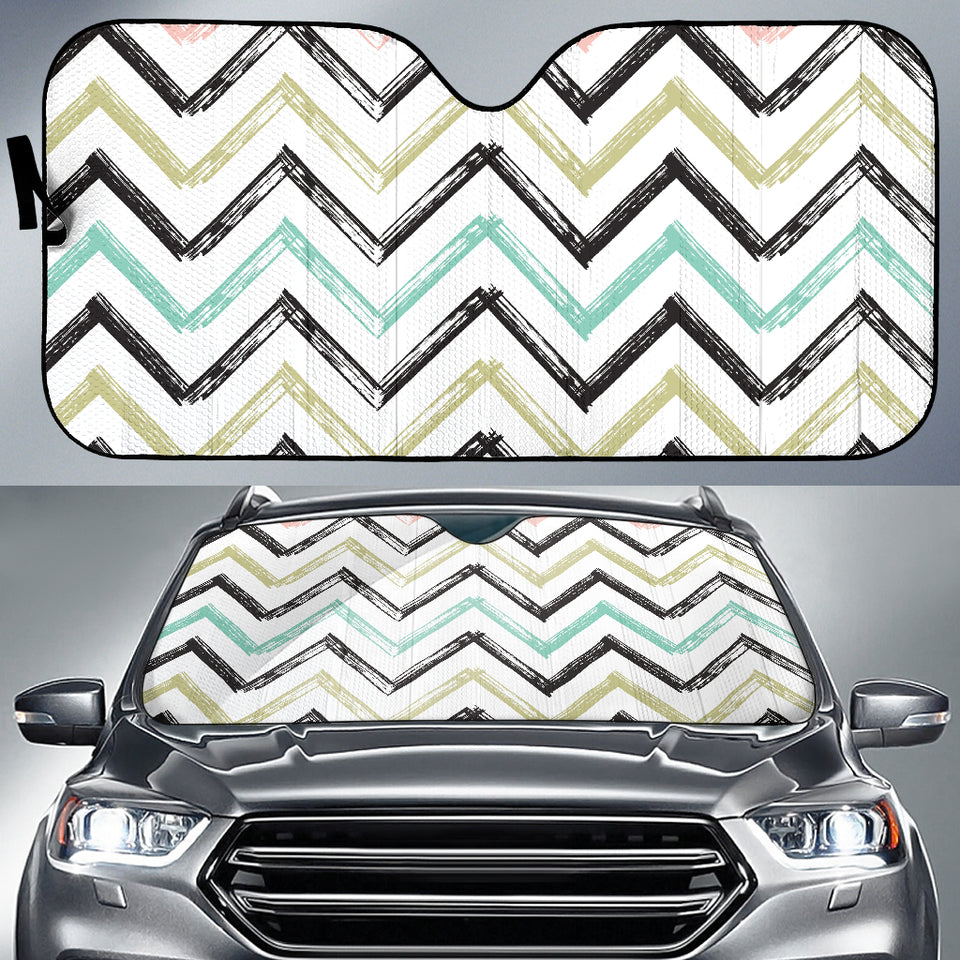 Zigzag  Chevron Paint Pattern Car Sun Shade