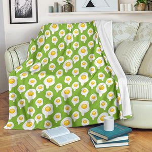 Fried Eggs Pattern Print Design 01 Premium Blanket