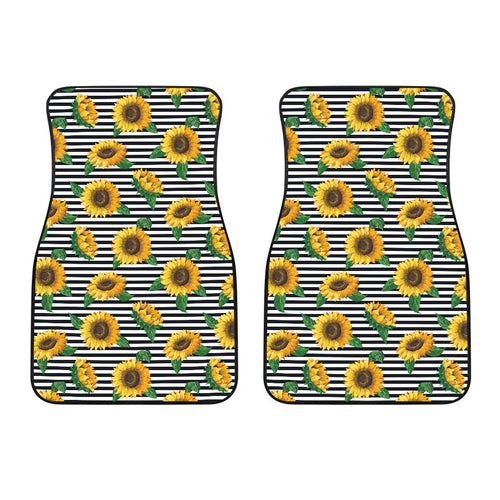 Sunflowers Ribbon Background Front Car Mats