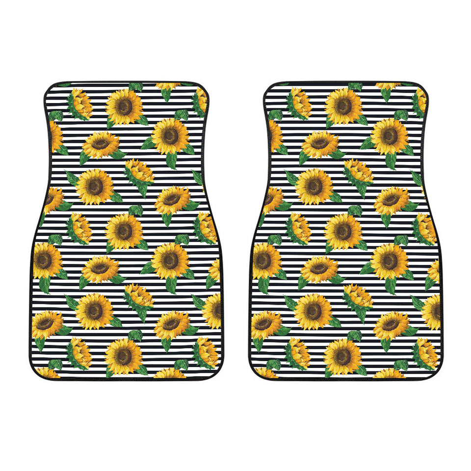 Sunflowers Ribbon Background Front Car Mats