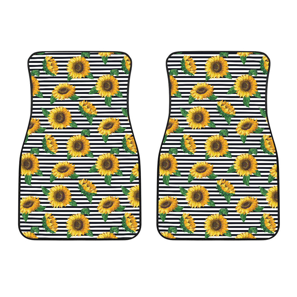 Sunflowers Ribbon Background Front Car Mats