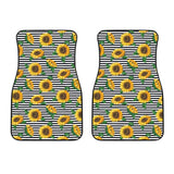 Sunflowers Ribbon Background Front Car Mats