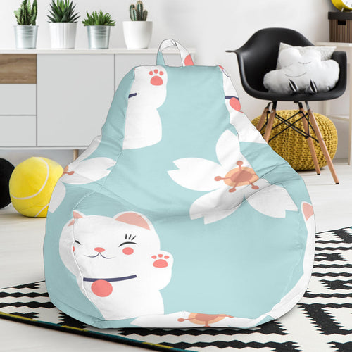 Maneki Neko Lucky Cat Sakura Bean Bag Cover