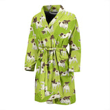 Jack Russel Pattern Print Design 01 Men's Bathrobe