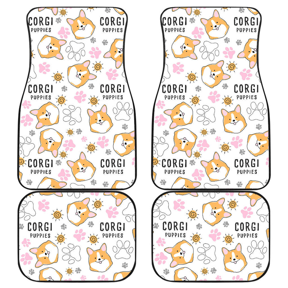 Corgi Dog Pattern Front And Back Car Mats