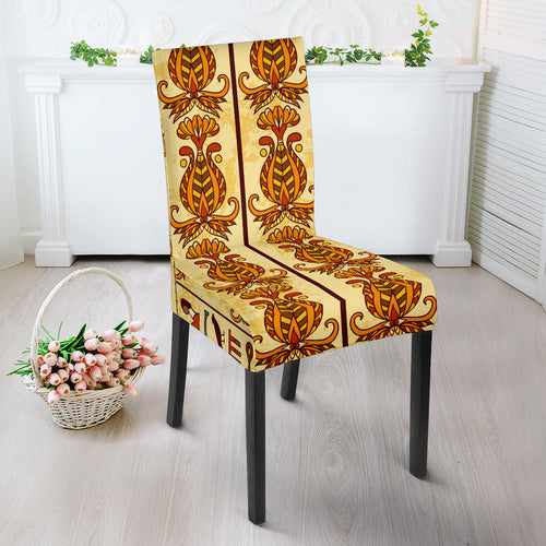 Egypt Hieroglyphics Pattern Print Design 04 Dining Chair Slipcover