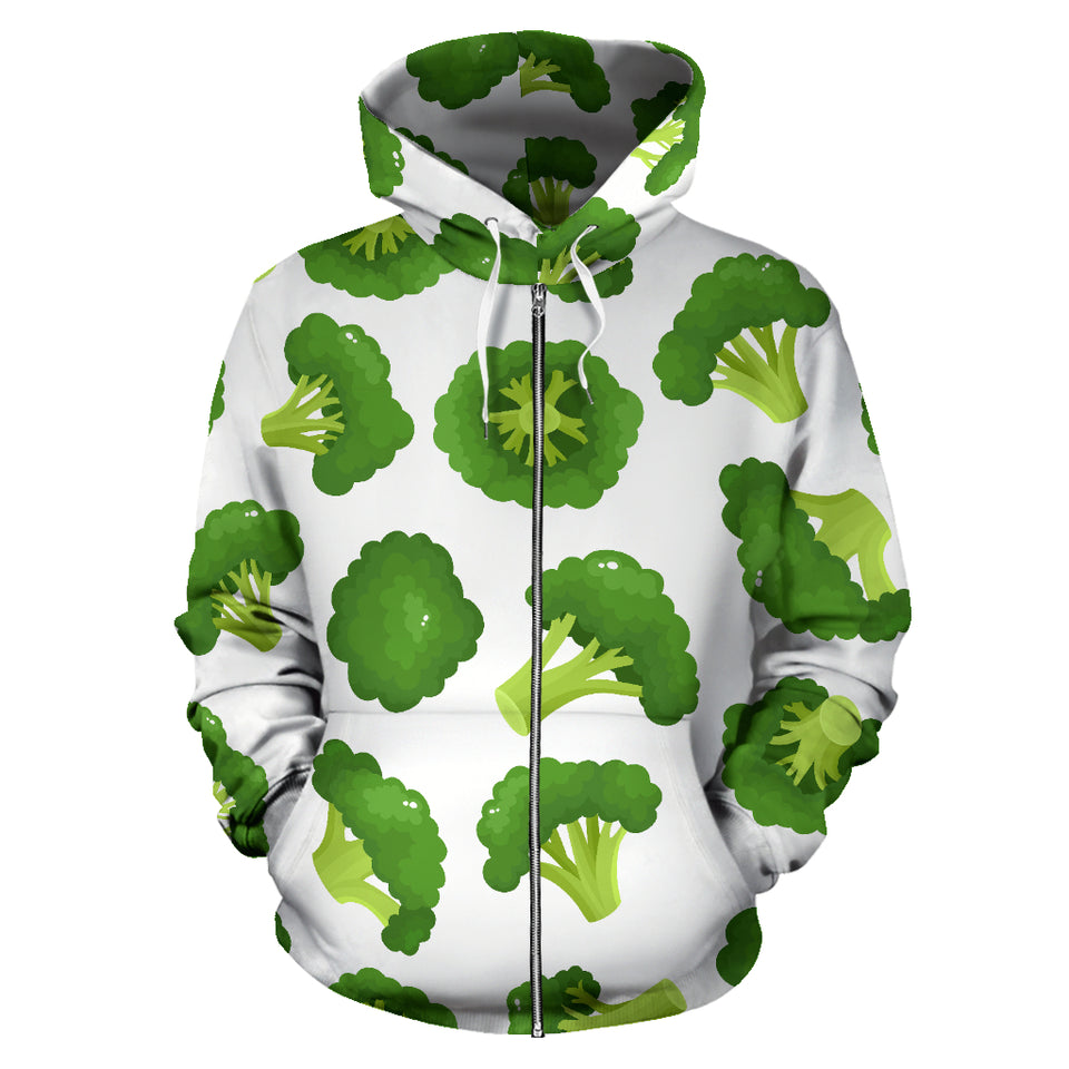 Cute Broccoli Pattern Zip Up Hoodie
